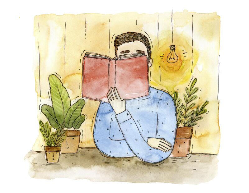 Someone reading a book casually